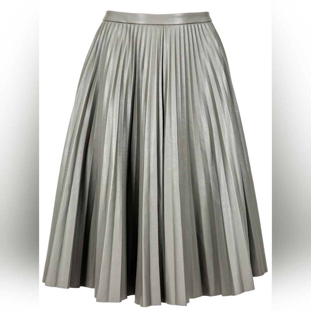 Forever Uniques Grey Vegan Leather Skirt